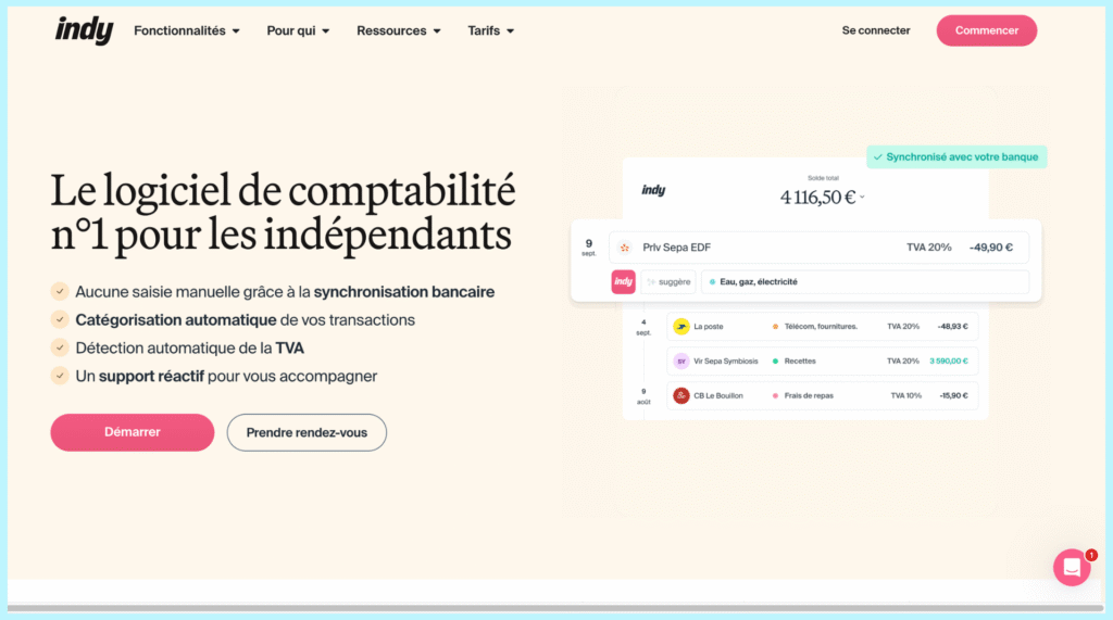 Indy automatise votre comptabilité et votre facturation. Une solution simple, rapide et 100 % en ligne pour freelances et indépendants.