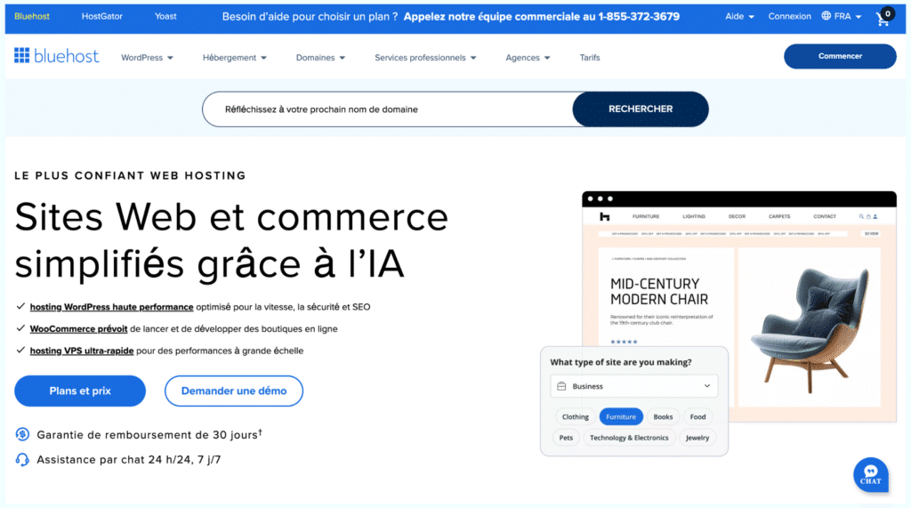 Hébergez votre site WordPress avec Bluehost, partenaire officiel WordPress.org. Performances optimisées, sécurité avancée et installation en 1 clic.