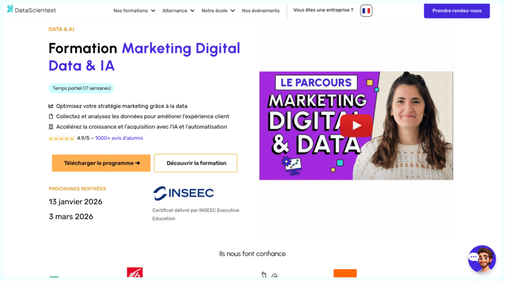 Top 8 des meilleures formations en marketing digital 2026 : Comparatif