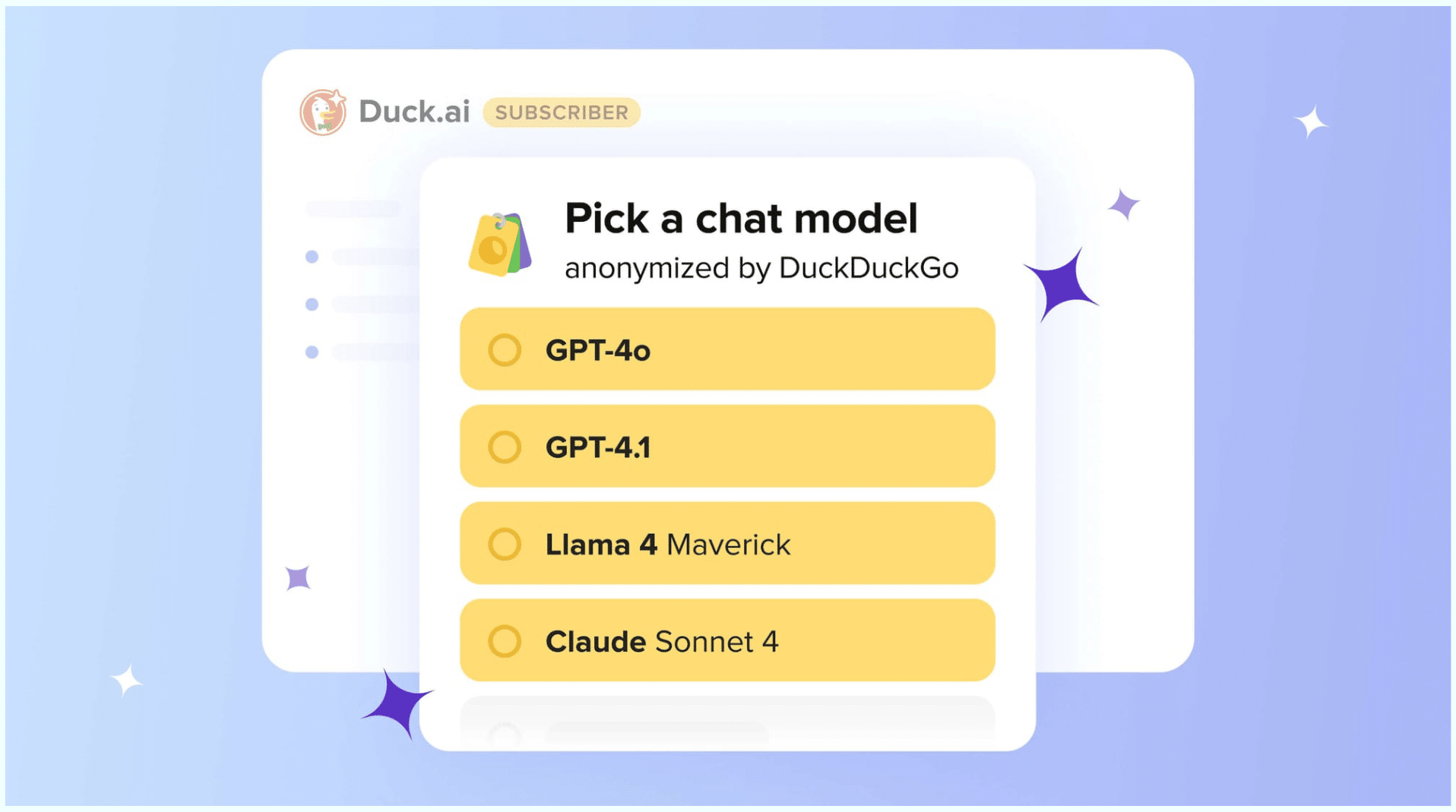 Parlez librement à une IA sans craindre pour votre vie privée. Duck.ai vous offre des conversations intelligentes, rapides et 100 % anonymes.