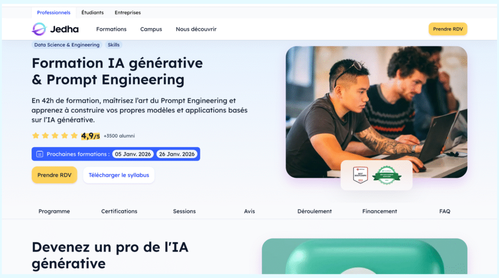Les Top 7 des meilleures formations IA en 2025