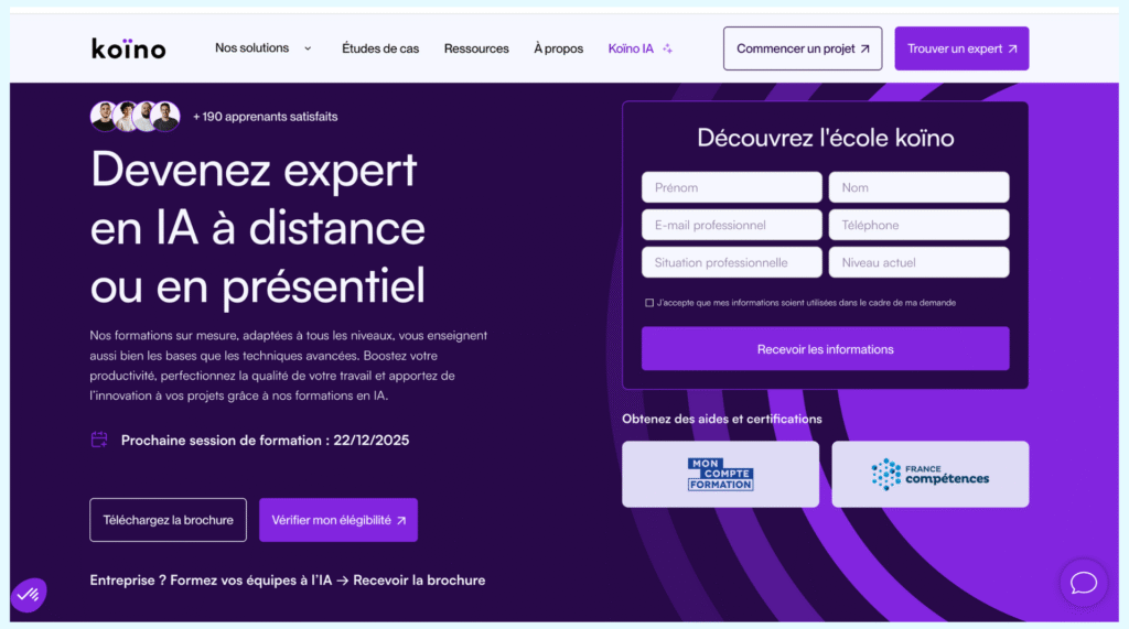 Les Top 7 des meilleures formations IA en 2025